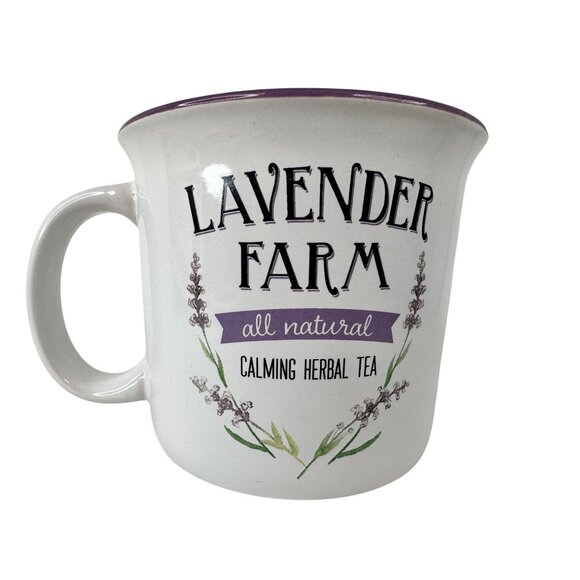 Open Road Brands Lavender Farm Calming Herbal Tea Ceramic Mug Cottage Flower NEW - Picture 4 of 11